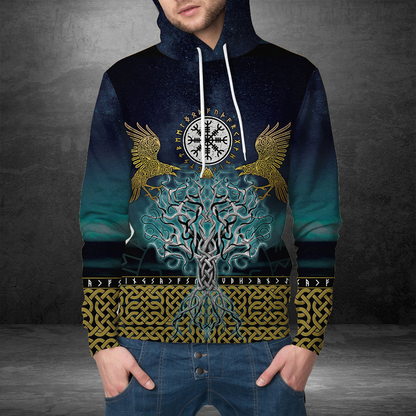 Viking Vegvisir Tree Of Life Pullover Premium Hoodie, Perfect Outfit For Men And Women On Christmas New Year Autumn Winter