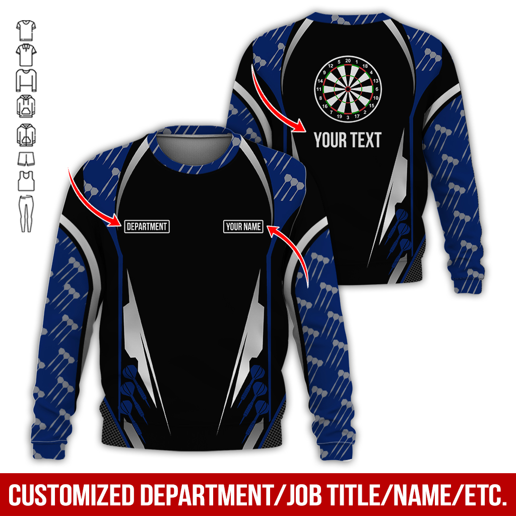 Customized Darts Sweatshirt, Darts Pattern Sweatshirt Black For Men & Women, Perfect Gift For Darts Lovers, Friend, Family