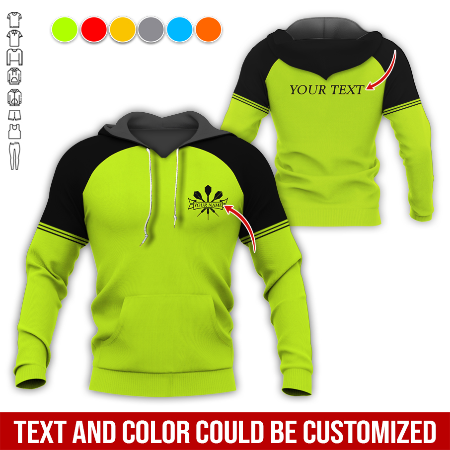 Customized Name & Text Darts Premium Hoodie, Happy With Darts Hoodie, Perfect Gift For Darts Lovers, Darts Player