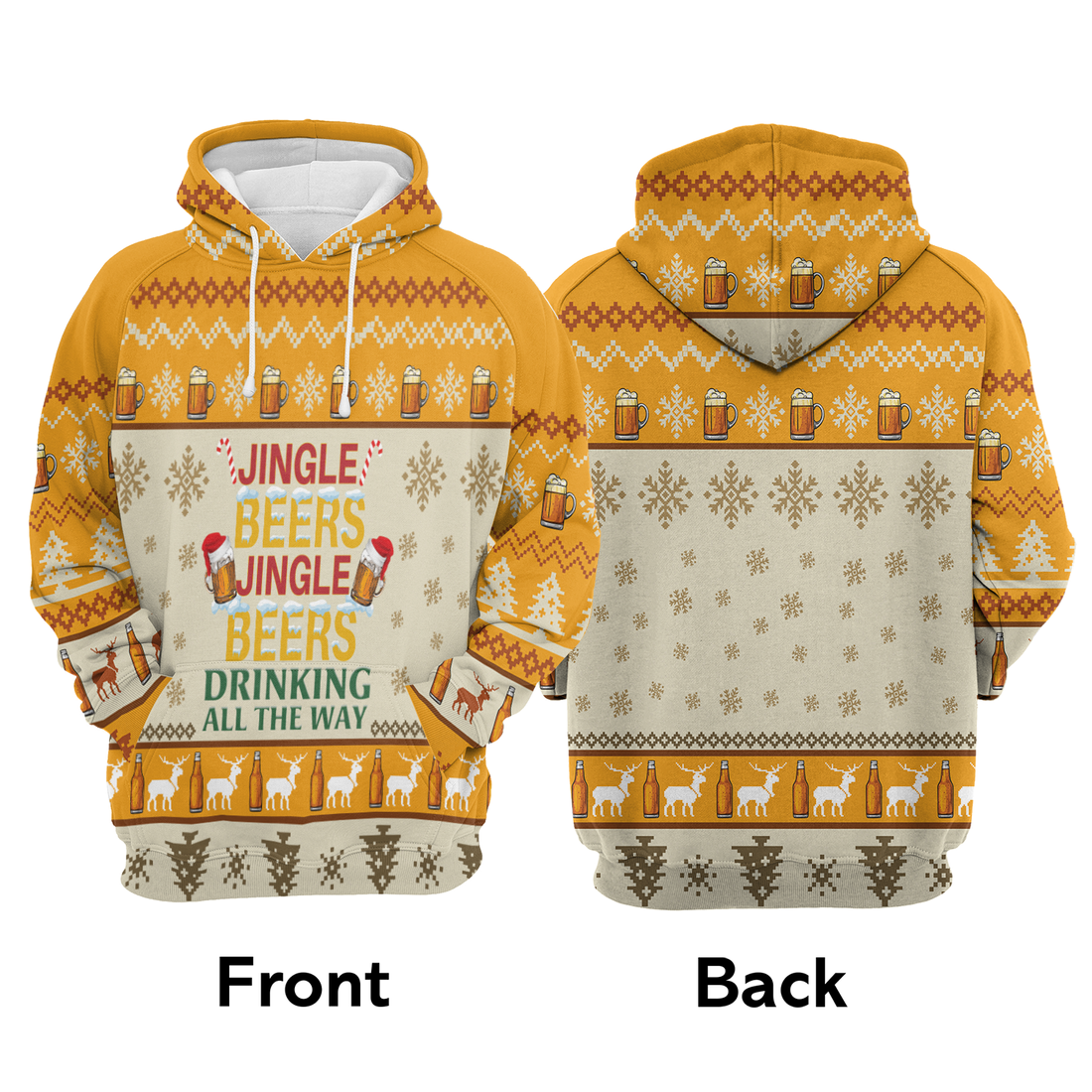 Beer Premium Christmas Hoodie, Jingle Beers Drinking All The Way Christmas Unisex Hoodie For Men & Women - Perfect Gift For Christmas, Beer Lovers