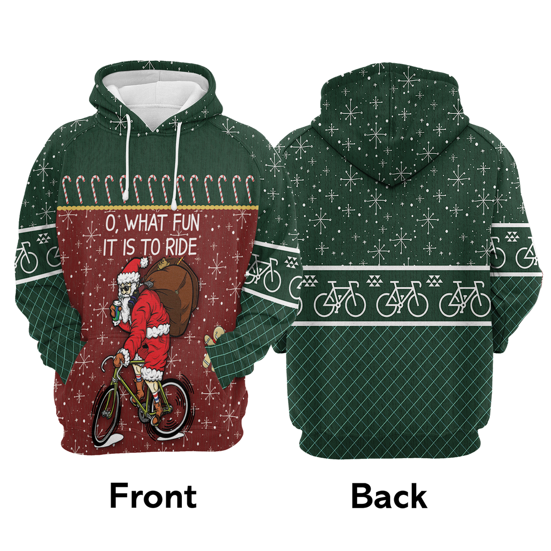 Santa Premium Christmas Hoodie, Funny Santa Cycling Unisex Hoodie For Men & Women - Perfect Gift For Christmas, Friends, Family