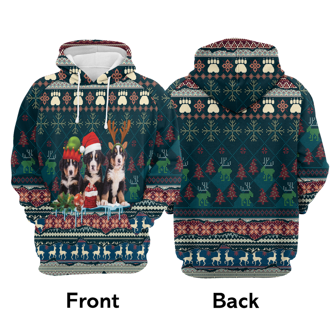 Bernese Mountain Premium Christmas Hoodie, Cute Bernese Mountain Dog Christmas Hoodie For Men & Women - Perfect Gift For Christmas, Dog Lover