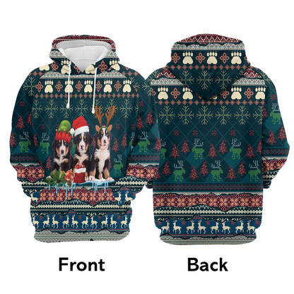 Bernese Mountain Premium Christmas Hoodie, Cute Bernese Mountain Dog Christmas Hoodie For Men & Women - Perfect Gift For Christmas, Dog Lover