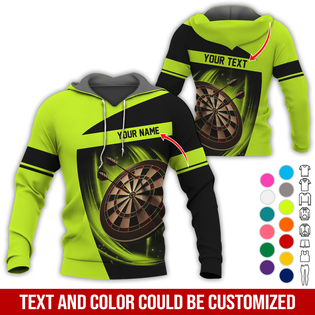 Personalized Name & Text Premium Hoodie, Darts Team Is My Life Hoodie, Perfect Gift For Darts Lovers, Darts Player