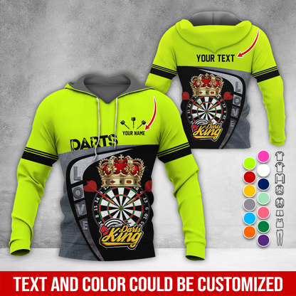 Customized Darts Premium Hoodie, Personalized Name & Text Darts Hoodie, Darts King Hoodie, Perfect Gift For Darts Lovers, Friend, Family
