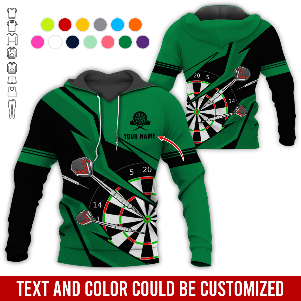 Customized Name Darts Premium Hoodie, Lightning Pattern Darts Hoodie For Men & Woman, Perfect Gift For Darts Lovers, Darts Player