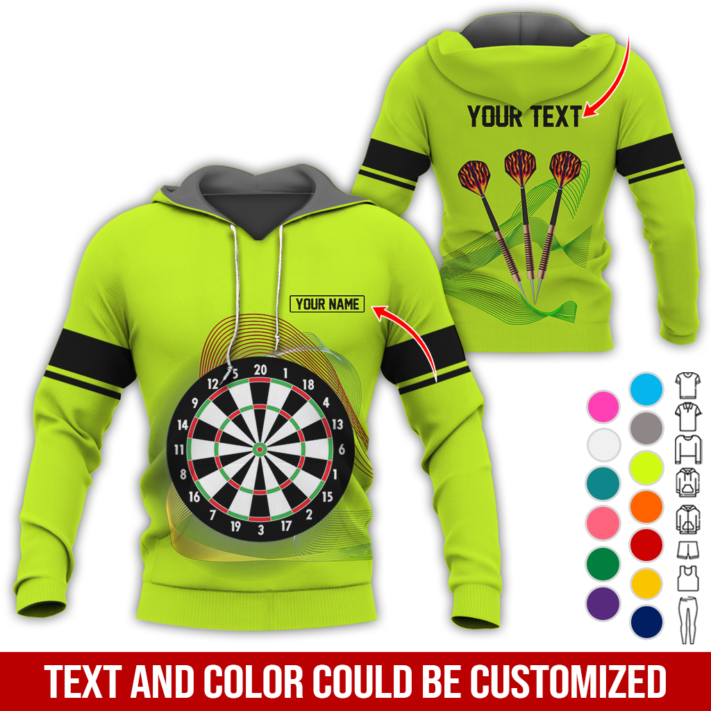 Customized Darts Premium Hoodie, Personalized Name & Text Hoodie, Black Line Pattern Hoodie For Men & Women, Perfect Gift For Darts Lovers, Friend, Family