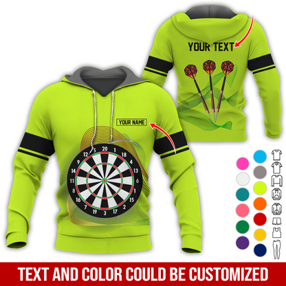 Customized Darts Premium Hoodie, Personalized Name & Text Hoodie, Black Line Pattern Hoodie For Men & Women, Perfect Gift For Darts Lovers, Friend, Family