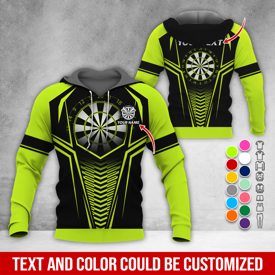 Personalized Name & Text Darts Premium Hoodie, Darts Sport Pattern Hoodie For Men & Women, Perfect Gift For Darts Lovers, Friend, Family
