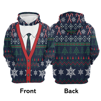 Cardigan Xmas Premium Christmas Hoodie, Cute Cardigan Christmas Unisex Hoodie For Men & Women - Perfect Gift For Christmas, Friends, Family