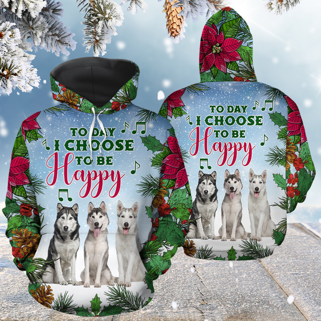 Siberian Husky Pullover Premium Hoodie Today I CHoose To BE Happy, Perfect Outfit For Men And Women On Christmas New Year Autumn Winter