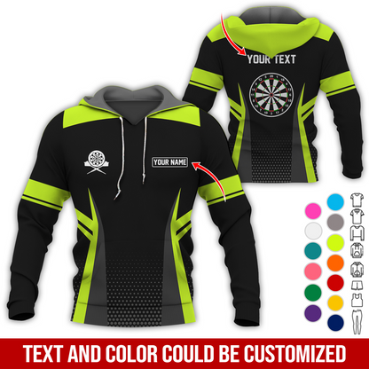 Customized Name & Text Darts Premium Hoodie, Darts Pattern Hoodie, Perfect Gift For Darts Lovers, Friend, Family