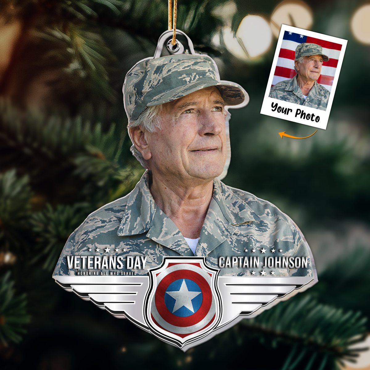 Personalized Acrylic Soldier Ornament, Custom Your Soldier Photo Acrylic Ornament For Christmas, Best Gift idea for Soldier, Family