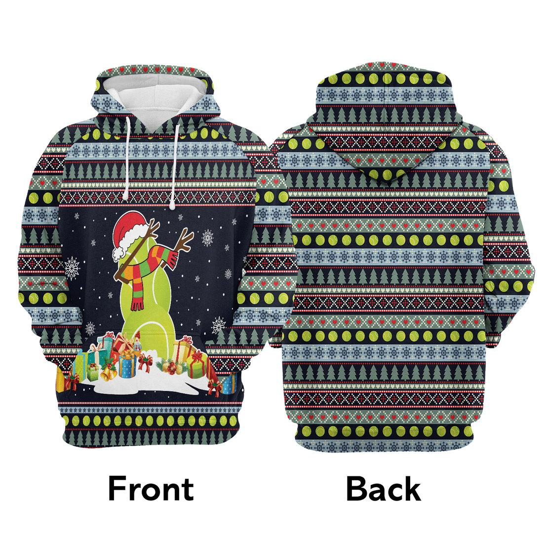 Tennis Premium Christmas Hoodie, Funny Tennis Snowman Unisex Hoodie For Men & Women - Perfect Gift For Christmas, Tennis Lover