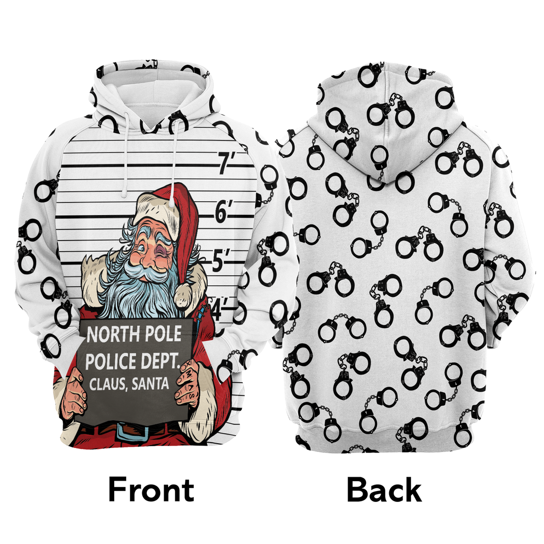 Santa Premium Christmas Hoodie, Funny Santa Arrested By North Pole Police Unisex Hoodie For Men & Women - Perfect Gift For Christmas, Santa Lover