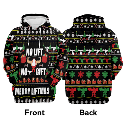 Gym Santa Premium Christmas Hoodie, No Lift No Gift Merrt Liftmas Unisex Hoodie For Men & Women - Perfect Gift For Christmas, Family