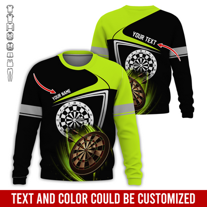 Customized Darts Sweatshirt, Personalized Name & Text Sweatshirt, Darts Pattern Sweatshirt, Perfect Gift For Darts Lovers, Darts Player