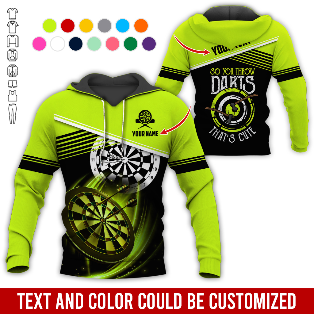 Customized Name & Text Darts Premium Hoodie, So You Throw Darts That's Cute Darts Hoodie, Perfect Gift For Darts Lovers, Darts Player