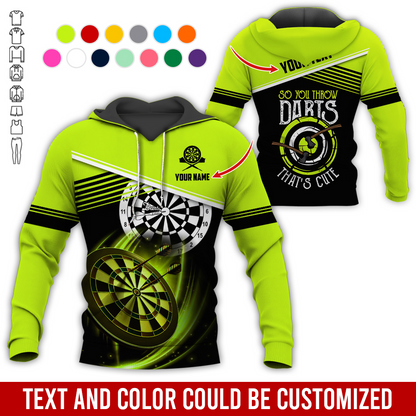Customized Name & Text Darts Premium Hoodie, So You Throw Darts That's Cute Darts Hoodie, Perfect Gift For Darts Lovers, Darts Player