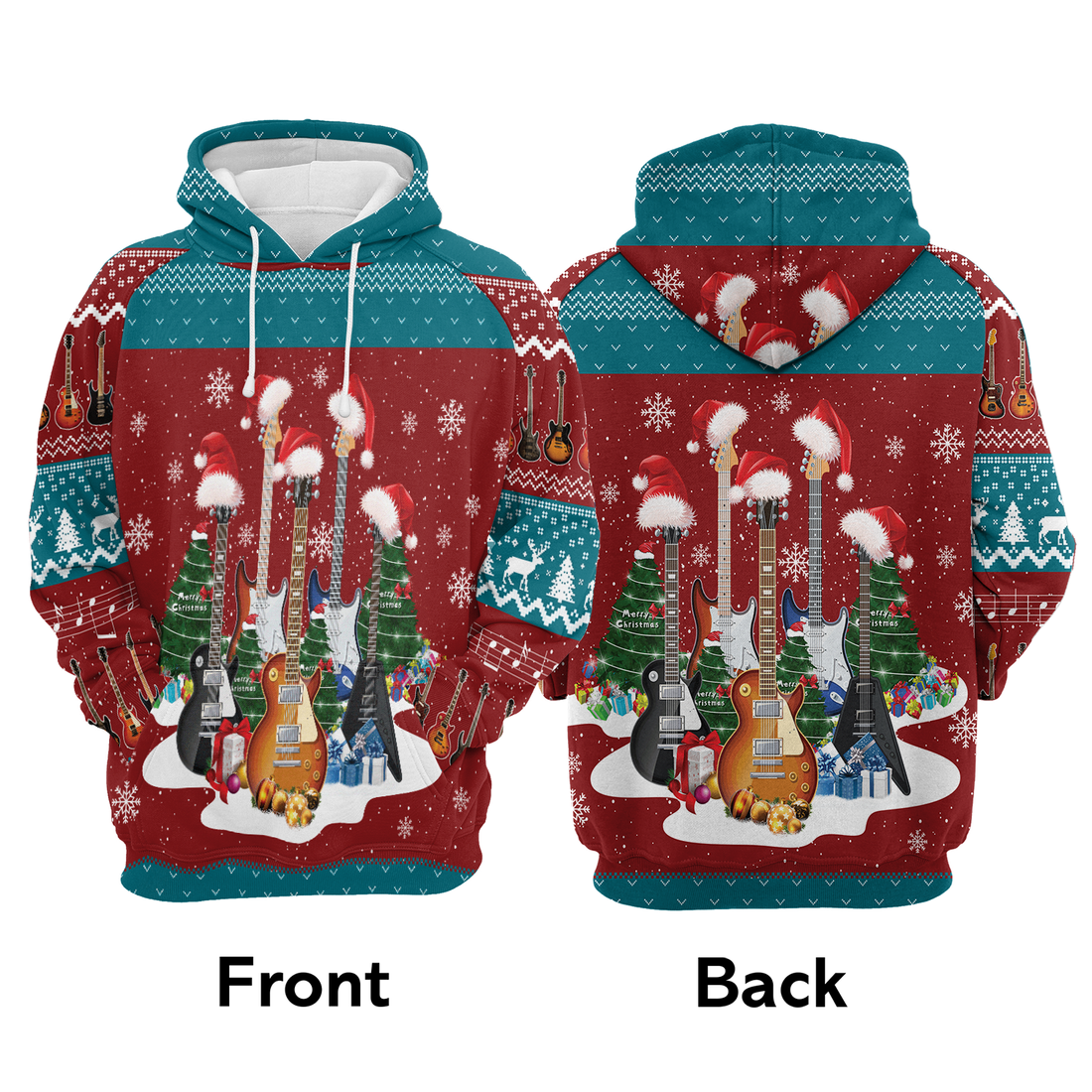 Guitar Premium Christmas Hoodie, Guitar Christmas Unisex Hoodie For Men & Women - Perfect Gift For Christmas, Guitar Lover, Family