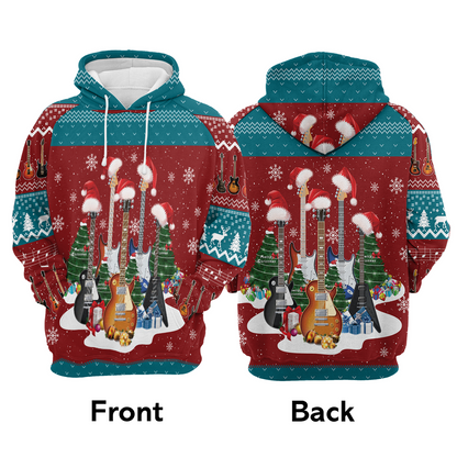 Guitar Premium Christmas Hoodie, Guitar Christmas Unisex Hoodie For Men & Women - Perfect Gift For Christmas, Guitar Lover, Family