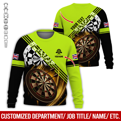 Customized Darts Sweatshirt, Personalized National Flag & Darts Pattern Sweatshirt For Men & Women, Perfect Gift For Darts Lovers, Friend, Family