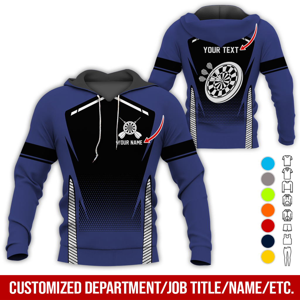 Customized Name Darts Premium Hoodie, Dartboards Pattern Darts Hoodie For Darst Player - Gift For Darts Lovers, Friend, Family