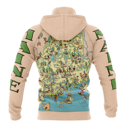 Vintage Maine Map Pullover Premium Hoodie, Perfect Outfit For Men And Women On Christmas New Year Autumn Winter