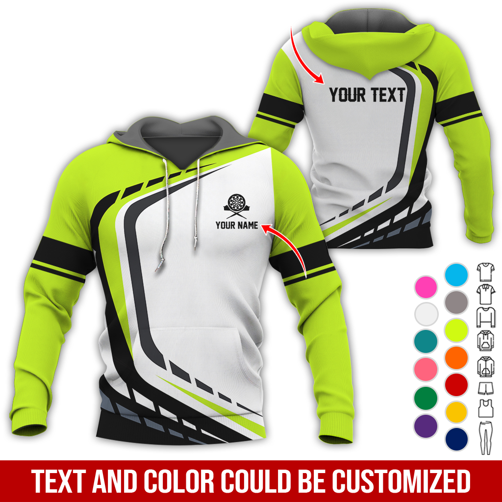 Personalized Darts Premium Hoodie, Customized Name & Text White Darts Hoodie, Perfect Gift For Darts Lovers, Friend, Family