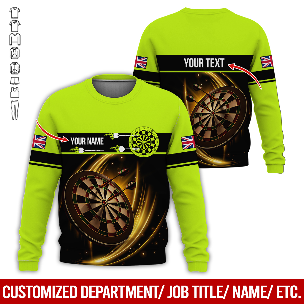 Customized Darts Sweatshirt, Personalized The National Flag Pattern Sweatshirt For Men & Women, Perfect Gift For Darts Lovers, Friend, Family