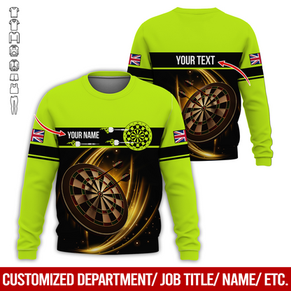 Customized Darts Sweatshirt, Personalized The National Flag Pattern Sweatshirt For Men & Women, Perfect Gift For Darts Lovers, Friend, Family