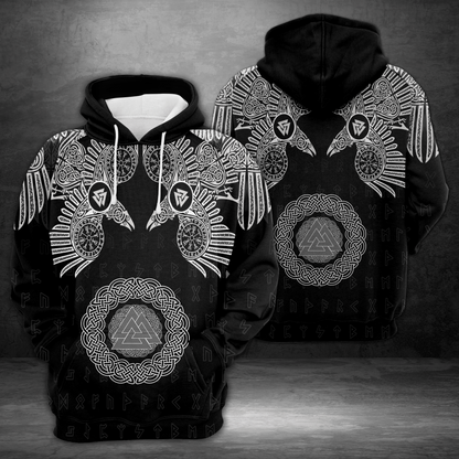 Viking Raven Pullover Premium Hoodie, Perfect Outfit For Men And Women On Christmas New Year Autumn Winter