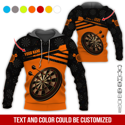 Customized Name Darts Premium Hoodie, Custom Name Darts Hoodie With Darts Pattern - Gift For Darts Lovers, Friend, Family