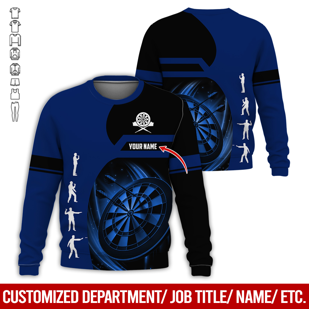 Customized Darts Sweatshirt, Personalized Name Sweatshirt, How to play Darts Pattern Sweatshirt For Darts Lovers, Friend, Family