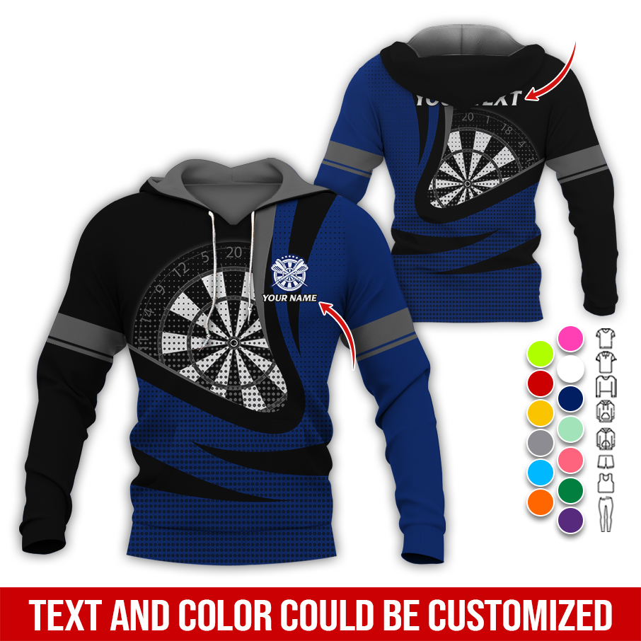Personalized Name & Text Darts Premium Hoodie, Spot Pattern Darts Hoodie, Perfect Gift For Darts Lovers, Friend, Family