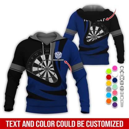 Personalized Name & Text Darts Premium Hoodie, Spot Pattern Darts Hoodie, Perfect Gift For Darts Lovers, Friend, Family