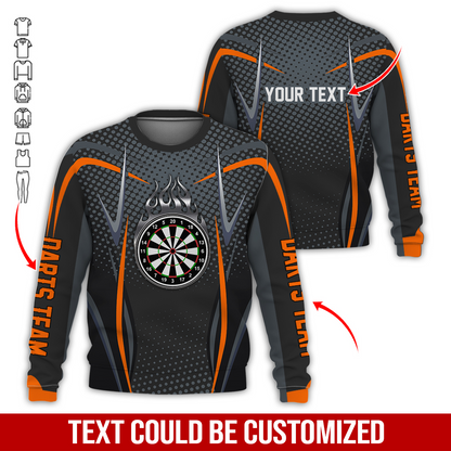 Customized Darts Sweatshirt, Dartboards & Black Flame Sweatshirt For Men & Women, Perfect Gift For Darts Lovers, Darts Player