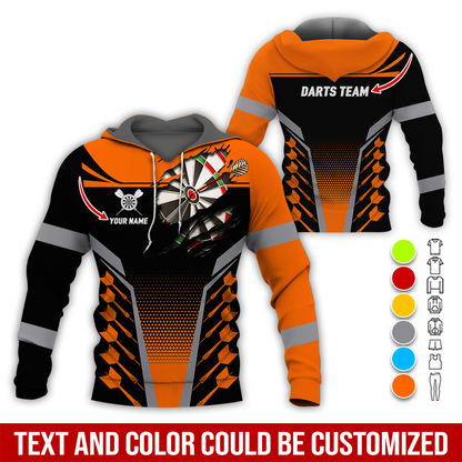 Customized Name & Team Name Darts Premium Hoodie, Personalized Hoodie For Darts Player, Perfect Gift For Darts Lovers, Friend, Family
