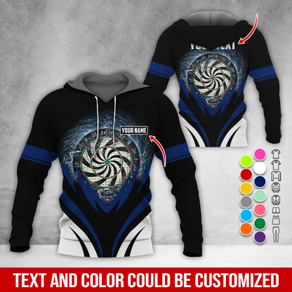 Customized Name & Text Darts Thunder Premium Hoodie, Thunder Vortex Darts Pattern Hoodie, Perfect Gift For Darts Lovers, Friend, Family