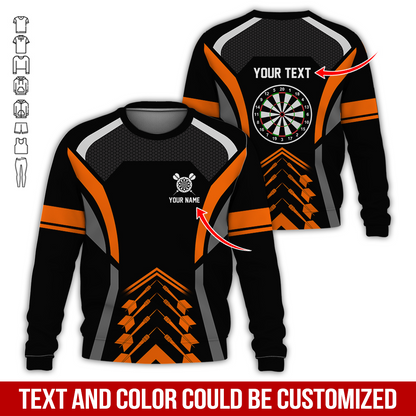 Customized Name Darts Sweatshirt, Dartboards Pattern Sweatshirt For Darts Player, Perfect Gift For Darts Lovers, Friend, Family