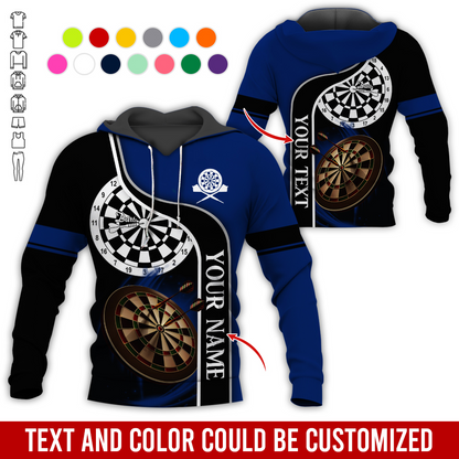 Customized Darts Premium Hoodie, Personalized Name & Text Darts Black Hoodie, Perfect Gift For Darts Lovers, Friend, Family