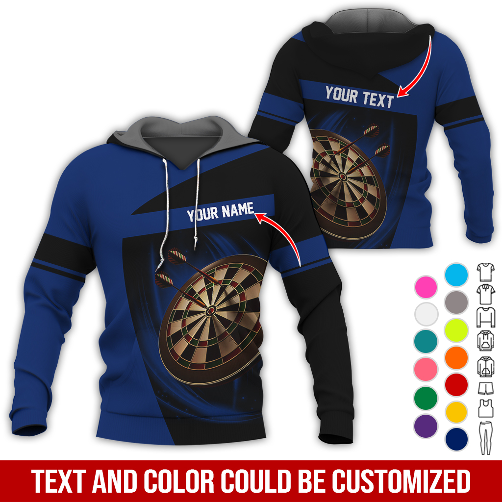 Personalized Name & Text Premium Hoodie, Darts Team Is My Life Hoodie, Perfect Gift For Darts Lovers, Darts Player