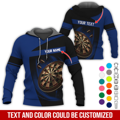 Personalized Name & Text Premium Hoodie, Darts Team Is My Life Hoodie, Perfect Gift For Darts Lovers, Darts Player