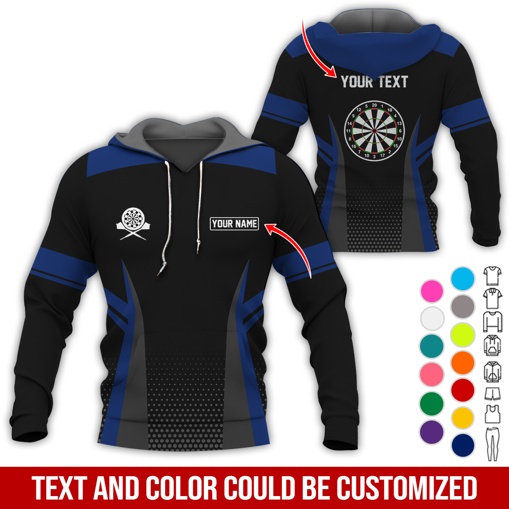 Customized Name & Text Darts Premium Hoodie, Darts Pattern Hoodie, Perfect Gift For Darts Lovers, Friend, Family