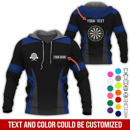 Customized Name & Text Darts Premium Hoodie, Darts Pattern Hoodie, Perfect Gift For Darts Lovers, Friend, Family