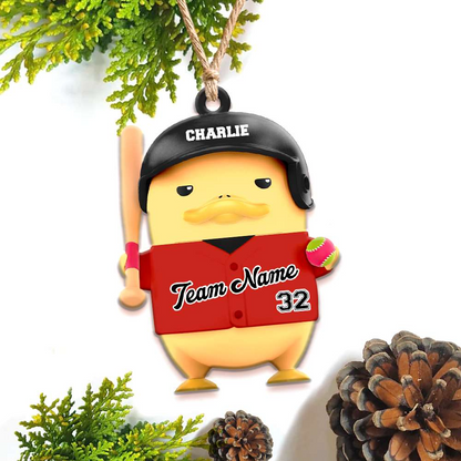 Custom Baseball Acrylic Ornament, Personalized Baseball Funny Duck Acrylic Ornament - Perfect Gift For Baseball Lover, Christmas, New Year
