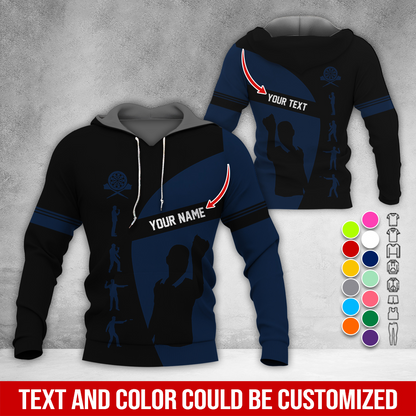 Customized Name & Text Darts Premium Hoodie, How to play Darts Pattern Hodie, Perfect Gift For Darts Lovers, Friend, Family
