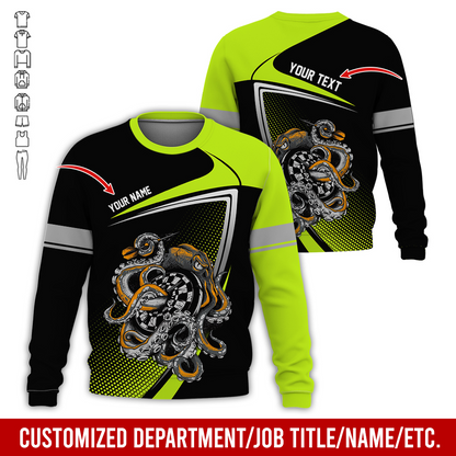 Customized Name & Text Darts Sweatshirt, Octopus & Dartboard Pattern Darts Shirts For Men & Women - Gift For Darts Lovers, Friend, Family
