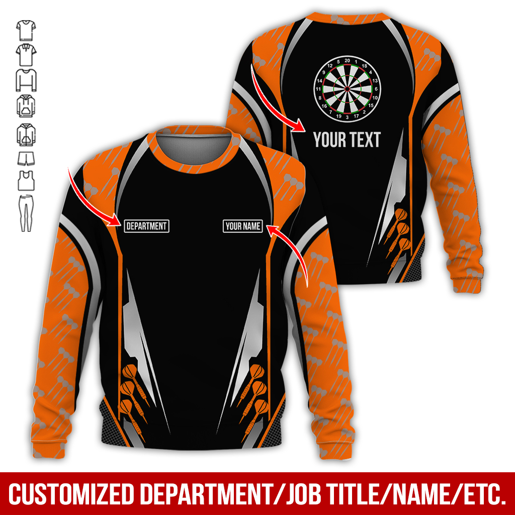 Customized Darts Sweatshirt, Darts Pattern Sweatshirt Black For Men & Women, Perfect Gift For Darts Lovers, Friend, Family