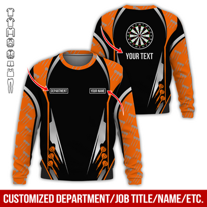 Customized Darts Sweatshirt, Darts Pattern Sweatshirt Black For Men & Women, Perfect Gift For Darts Lovers, Friend, Family
